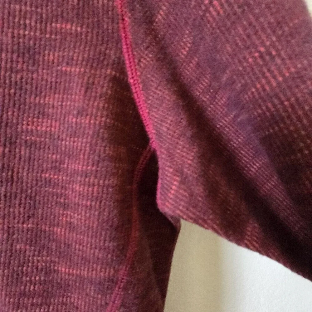 Tommy Bahama Quarter Zip Pullover Mens Large Burgundy Heather Slub Knit Sweater